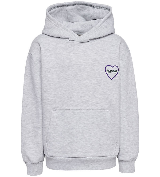 Hummel Hættetrøje - HmlJR - Heartfield - Light Grey Melange