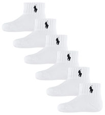 Polo Ralph Lauren Strømper - 6-pak - Classic - Hvid m. Navy Polo Ralph Lauren Strømper - 6-pak - Classic - Hvid m. Navy