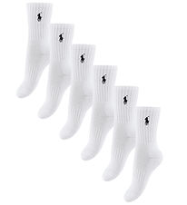 Polo Ralph Lauren Strømper - 6-pak - Hvid m. Navy Polo Ralph Lauren Strømper - 6-pak - Hvid m. Navy