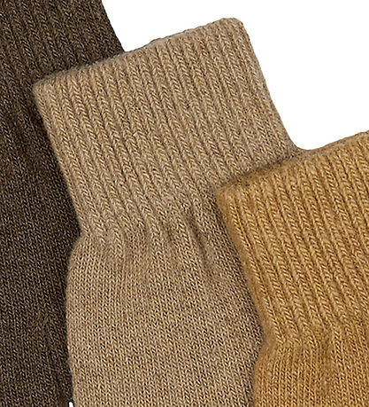 Mikk-Line Gloves - Wool/Polyamide - 3-Pack - Chocolate Chip-Mela