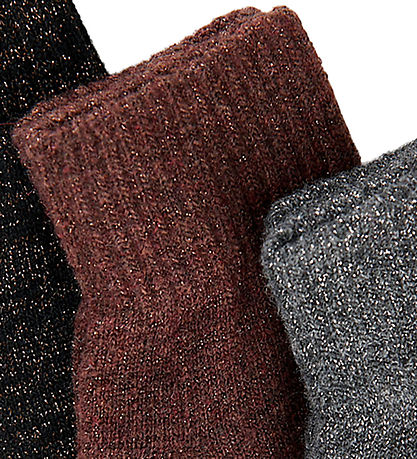 Mikk-Line Mittens - Wool/Polyamide - 3-Pack - French Roast-Black