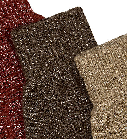 Mikk-Line Gloves - Wool/Polyamide - 3-Pack - Apple Butter-Chocol