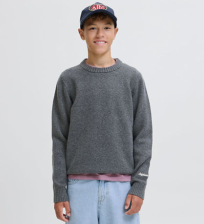 Jack & Jones Bluse - Strik - JorNorrebro - Dark Grey Melange Jack & Jones Bluse - Strik - JorNorrebro - Dark Grey Melange