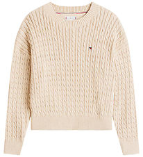 Tommy Hilfiger Bluse - Strik - Malted Milk Heather Tommy Hilfiger Bluse - Strik - Malted Milk Heather