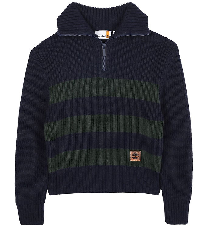 Timberland Bluse m. Lynlås - Strik - Navy/Grøn