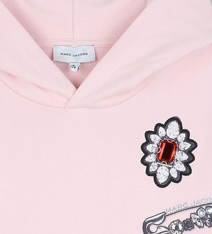 Little Marc Jacobs Hættetrøje - Rosa m. Blomster/Sten