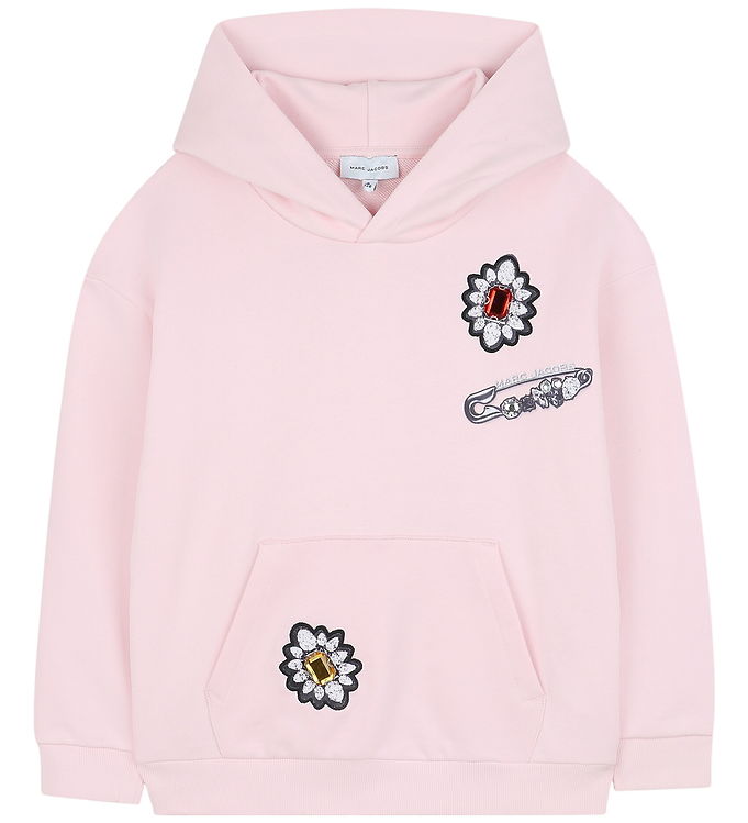 Little Marc Jacobs Hættetrøje - Rosa m. Blomster/Sten