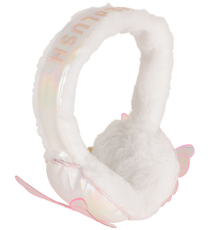 Billieblush Ørevarmere - Imiteret Pels - Hvid m. Sommerfugle