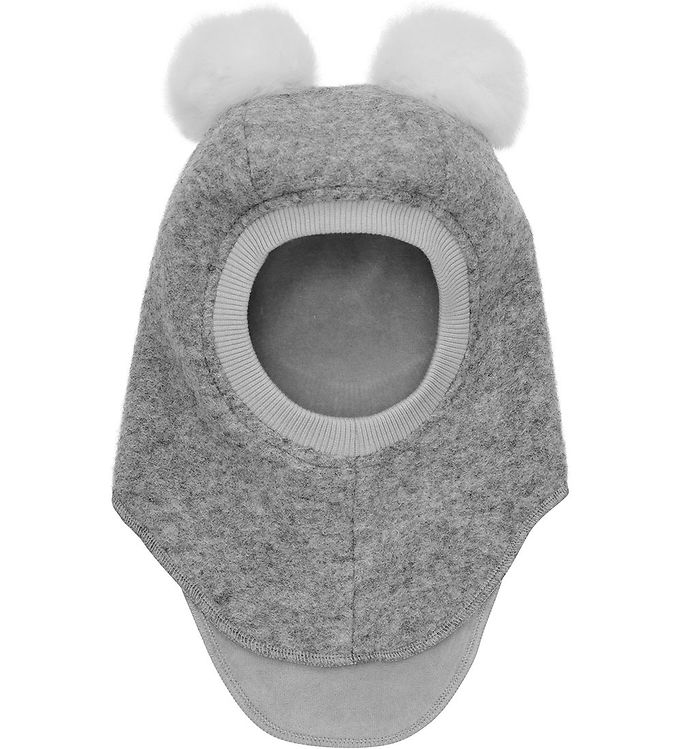 Huttelihut Elefanthue - Uld - 2-lags - Grey Melange m. Kvaste