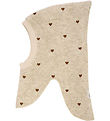 Huttelihut Elefanthue - Uld - 2-lags - Sand Melange m. Hjerter Huttelihut Elefanthue - Uld - 2-lags - Sand Melange m. Hjerter