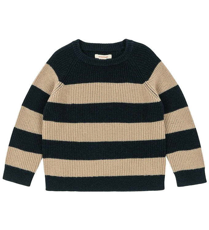 Konges Sløjd Bluse - Uld - Rib - Strik - Vitum - Blue Stripe