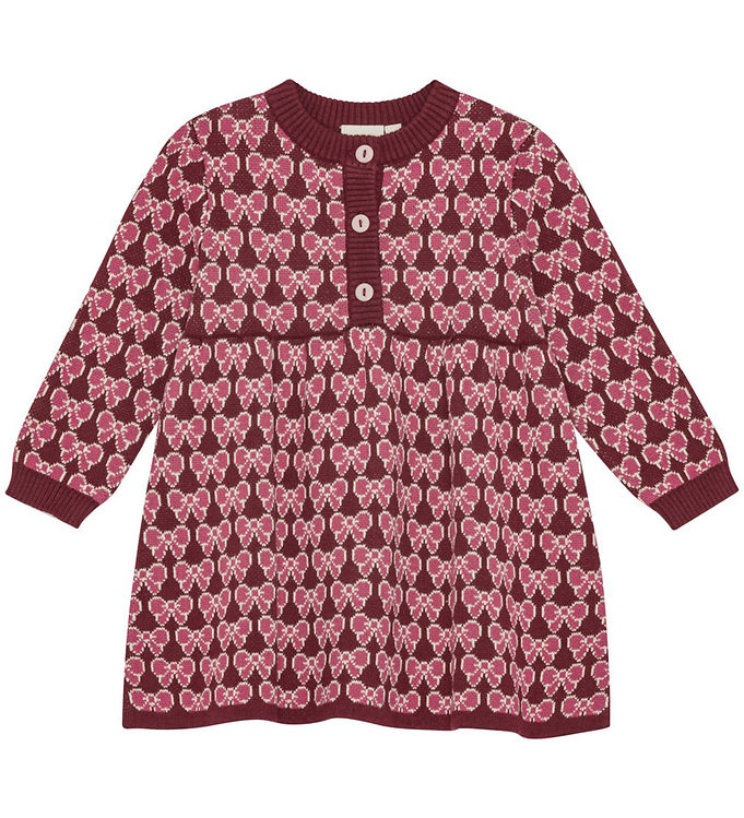 Flöss Kjole - Nova - Strik - Bordeaux Bow