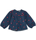 Flöss Bluse - Amee - Denim - Mid Blue Heart