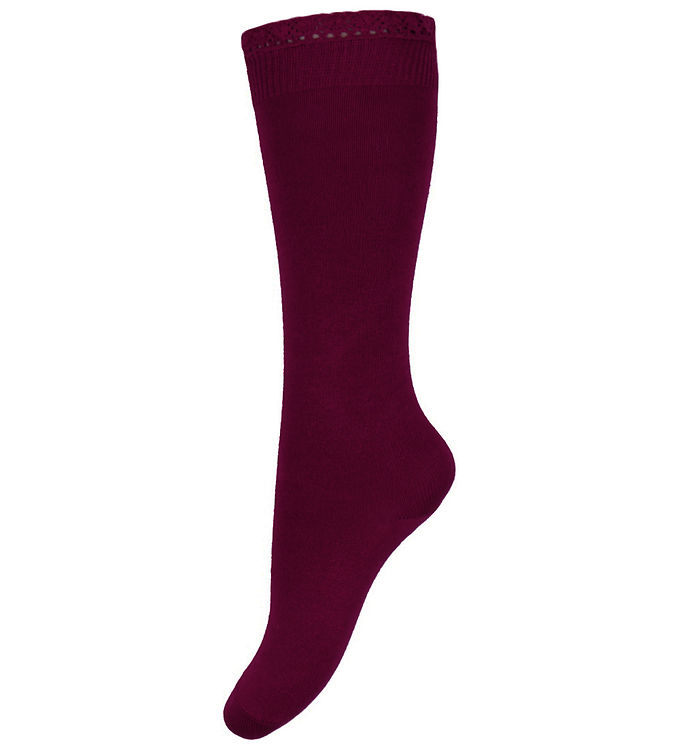 Condor Knæstrømper m. Blondekant - Syrah