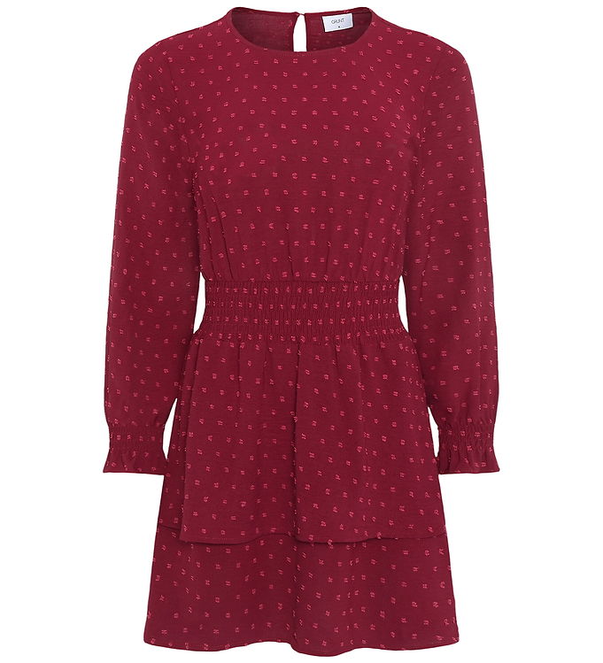 Grunt Kjole - GrSpelug - Dot - Dark Red