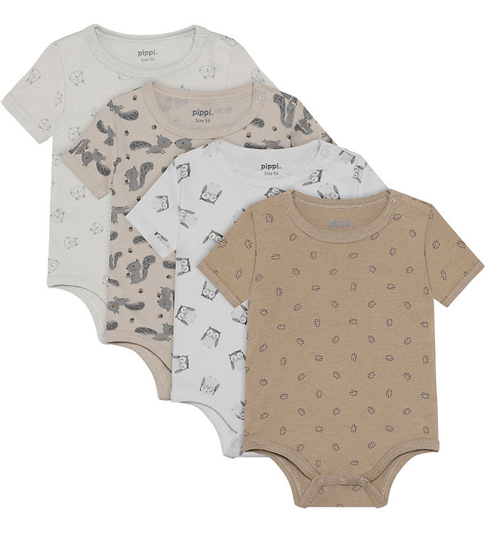 Pippi Baby Bodyer k/æ - 4-pak - Rainy Day