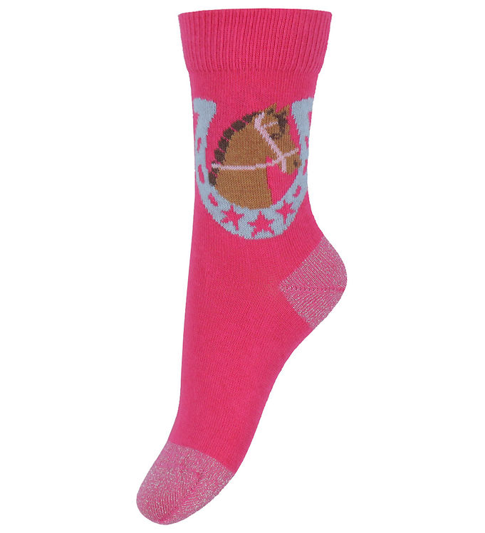Melton Strømper - Fandango Pink m. Hest