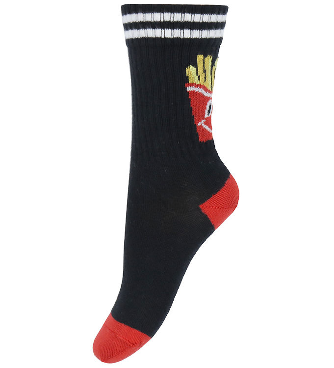 Melton Strømper - French Fries - Sort