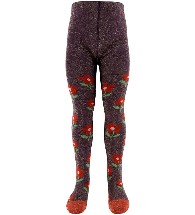 Melton Strømpebukser - Glimmer - Hortensia m. Glimmer