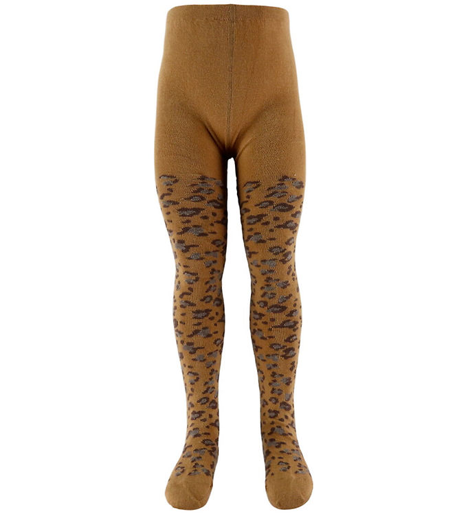 Melton Strømpebukser - Leopard - Biscuit