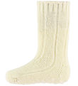 MiniPop Strømper - Uld - Rib - Skridsikker - Off White