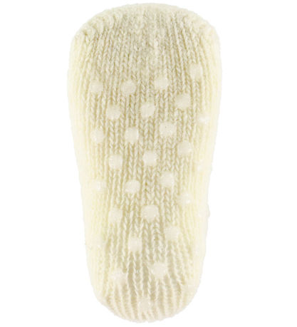 MiniPop Strømper - Uld - Rib - Skridsikker - Off White