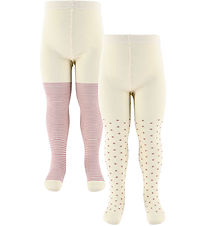 MiniPop Strømpebukser - Bambus - 2-pak - Pale Pink