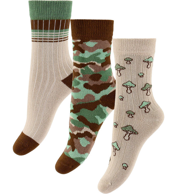 MiniPop Strømper - Bambus - 3-pak - Brow Mix