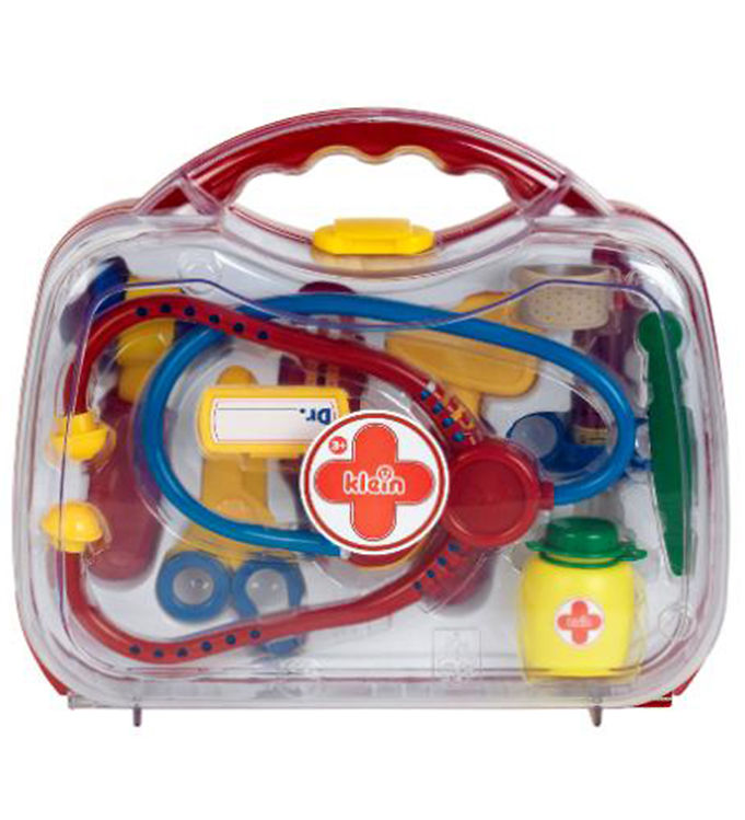 Klein Lægekuffert m. 10 Dele - 26x23 cm - Multifarvet