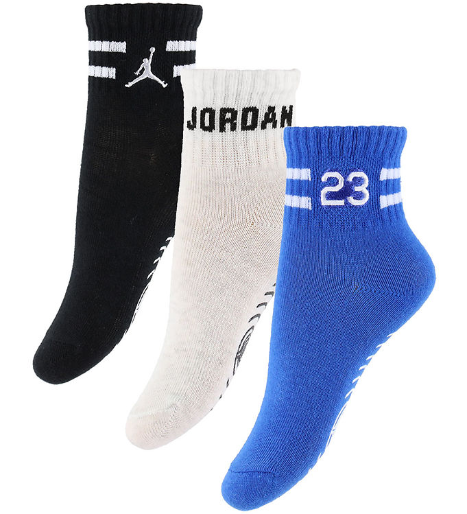 Jordan Skridsikre Strømper - 3-pak - Birch Heather/Blå/Sort