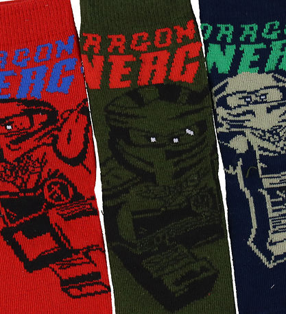 LEGO® Ninjago Strømper - 3-pak - Blå/Grøn/Rød