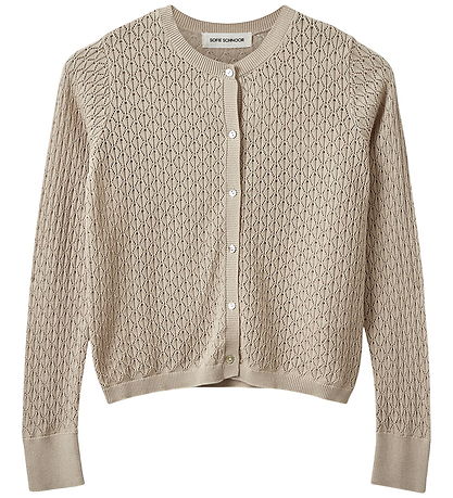 Sofie Schnoor Cardigan - Strik - CisseSY - Beige m. Hulmønster