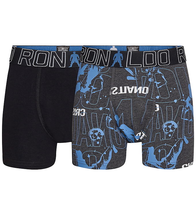 CR7 Boxershorts - Noos - 2-pak - Sort/Grå m. Blå