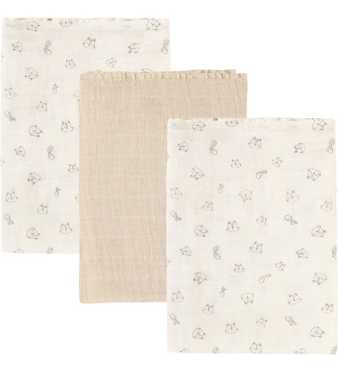 Pippi Stofbleer - Noos - 3-pak - 65x65 cm - Musselin - Rainy Day billede