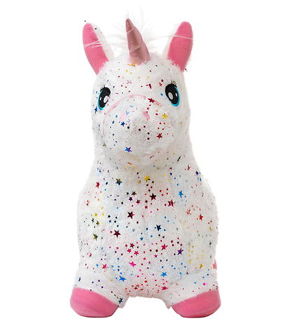 Krea Hoppedyr - Hop & Bounce Plush Horse - Rainbow m. Hvid Hår