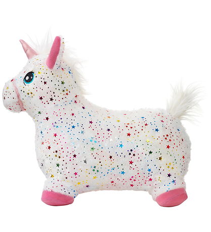 Krea Hoppedyr - Hop & Bounce Plush Horse - Rainbow m. Hvid Hår