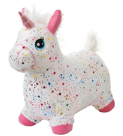Krea Hoppedyr - Hop & Bounce Plush Horse - Rainbow m. Hvid Hår