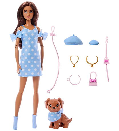 Barbie Dukke - 30 cm - Twinning Looks Brunette Polka Dots Barbie Dukke - 30 cm - Twinning Looks Brunette Polka Dots