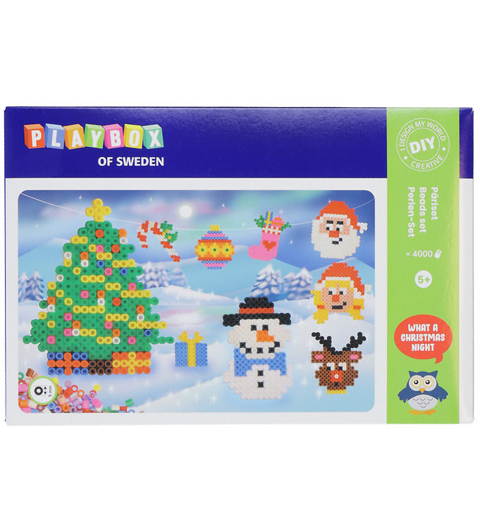 Playbox Perlesæt - 4000 stk. - Julemotiver