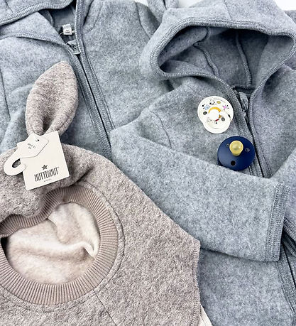 Huttelihut Køredragt - Uldfleece - Medium Grey Melange m. Ører