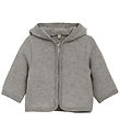 Huttelihut Fleecejakke - Uldfleece - Medium Grey Melange m. Ører Huttelihut Fleecejakke - Uldfleece - Medium Grey Melange m. Ører