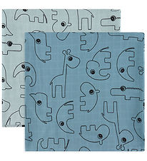 Done by Deer Babysvøb - 120x120 cm - 2-pak - Contour Blue