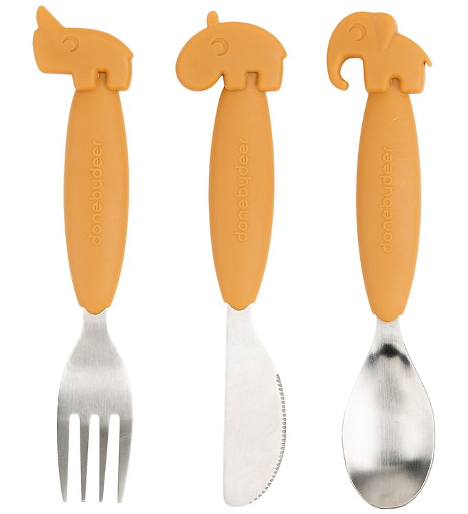 Done by Deer Bestiksæt - 3 Dele - Deer Friends Mustard