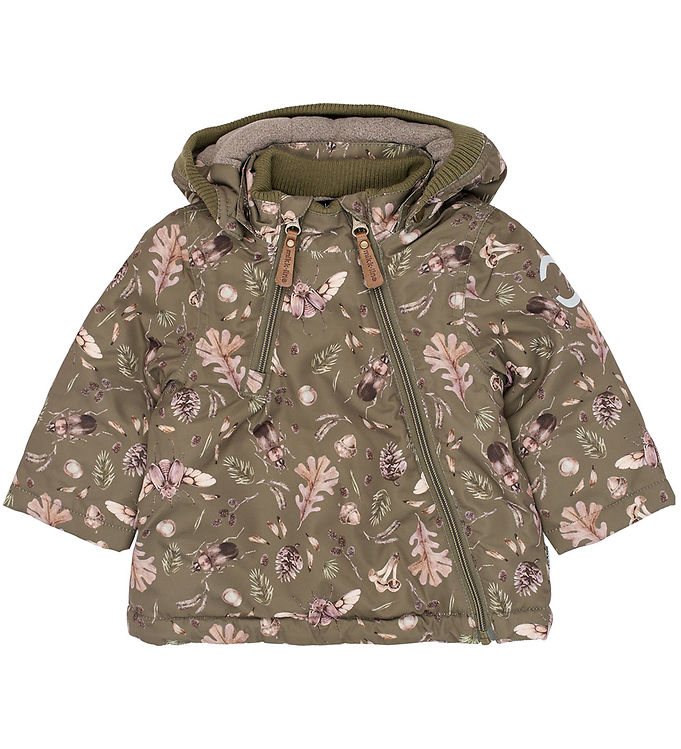Mikk-Line Vinterjakke - Recycled - Burnt Olive m. Print