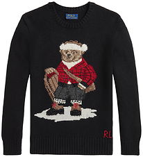 Polo Ralph Lauren Bluse - Strik - Holiday Black Polo Ralph Lauren Bluse - Strik - Holiday Black