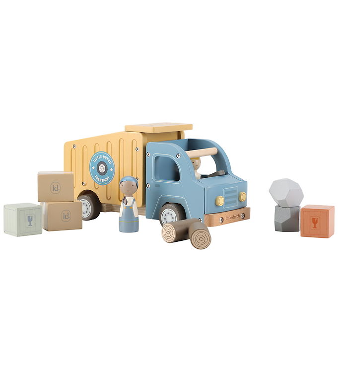 Little Dutch Skraldebil m. Træfigurer - Gul