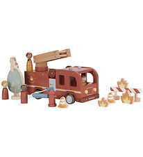 Little Dutch Brandbil m. Træfigurer - Træ - Rød