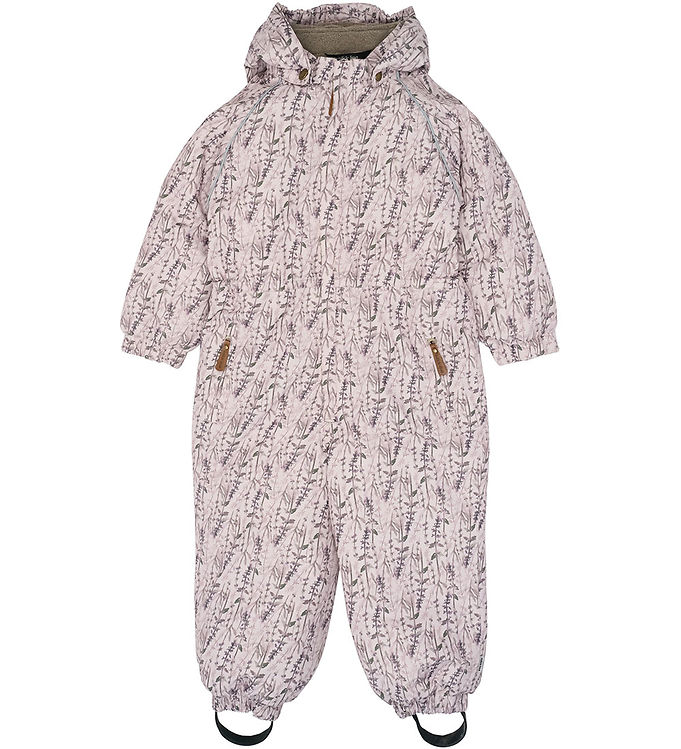 Mikk-Line Flyverdragter - Floral - Cloud Gray m. Print