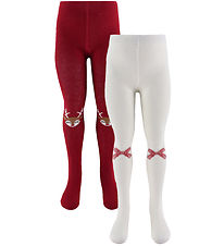 Name It Strømpebukser - 2-pak - NmfVichristmas - Jester Red/Clou
