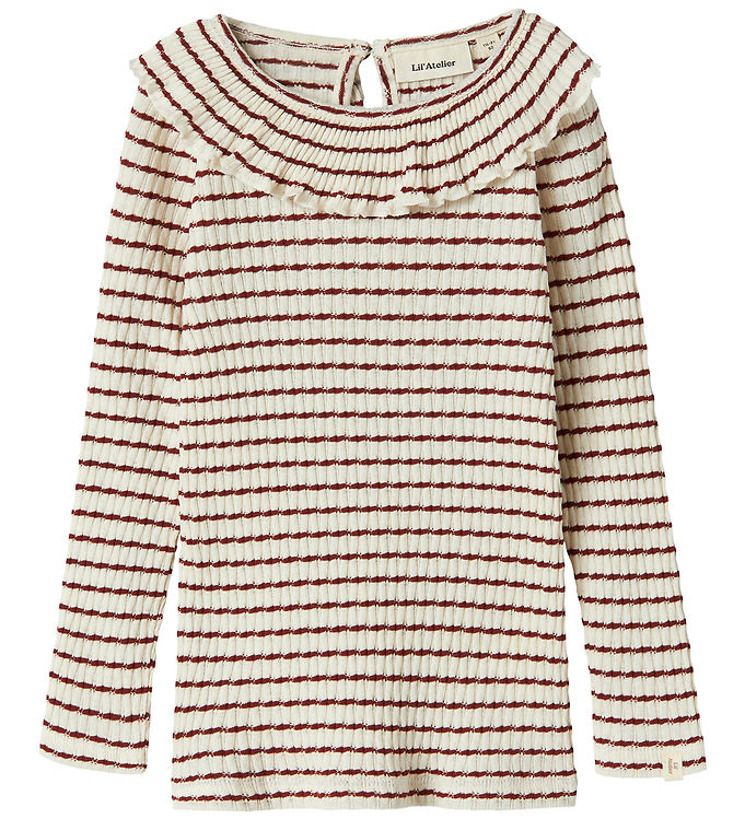 Lil' Atelier Mini Top Hot Chocolate Med Flæsedetalje - Str. 6y 116cm